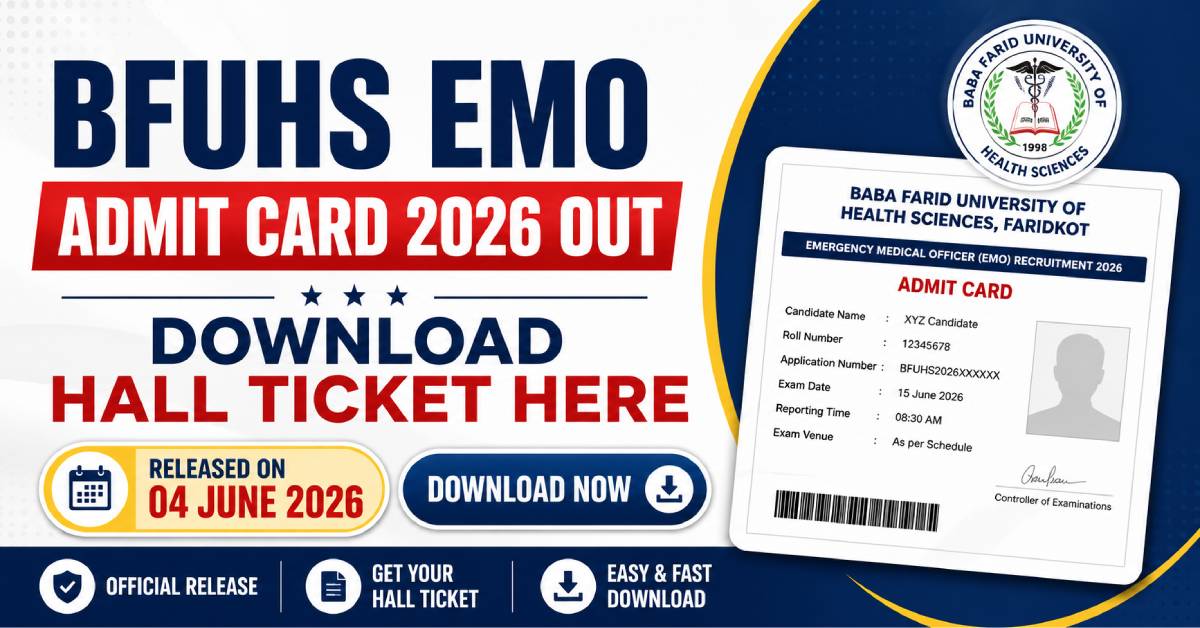 BFUHS EMO Admit Card 2026 Download Hall Ticket